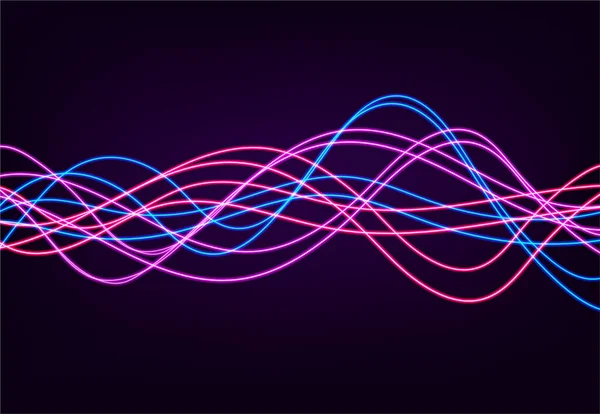 Abstract Background Blurred Magic Neon Light Curved Lines Vector Illustration — Image vectorielle