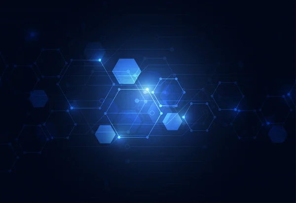 Abstract technology background with connected lines and dots design on a dark background. Vector illustration