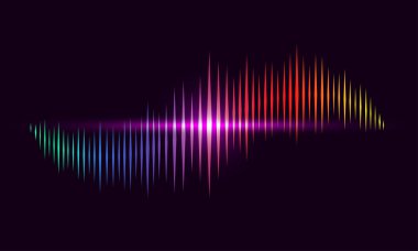 Sound wave colorful background. Gummy speaking. Vector illustration