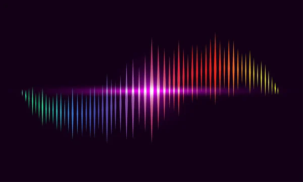 Звуковая Волна Красочный Фон Гамми Слушает Векторная Иллюстрация — стоковый вектор
