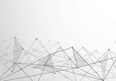 Noktaları ve çizgileri birleştiren soyut bir bağlantı. Bağlantı bilimi geçmişi. Vektör illüstrasyonu