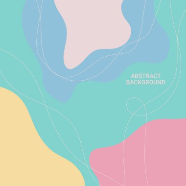 Abstract background color pastel with organic flowing shapes and freehand drawn lines. Modern minimalist design style. Vector illustration
