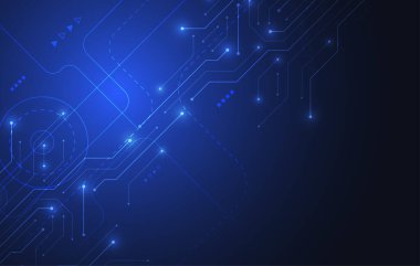 Abstract background with technology circuit board texture. Electronic motherboard illustration. Communication and engineering concept. Vector illustration