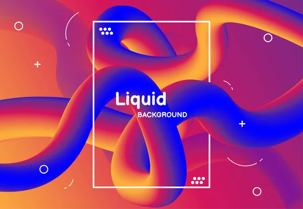 Liquid Color Background Design Modern Colorful Flow Poster Vector Illustration - Stok Vektor