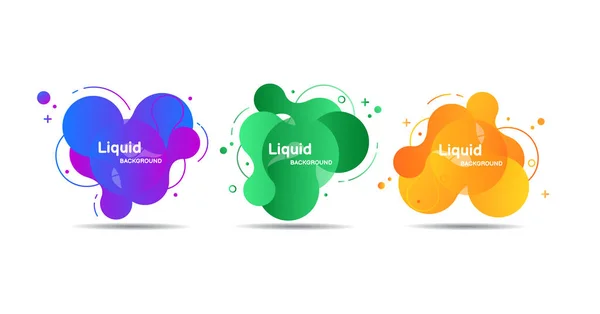 Set Abstract Colorful Liquid Geometric Banner Card Brochure Isolated Waves — 图库矢量图片