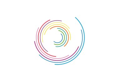 Spiral design logo. Connection round design. Creative Colorful. Vector illustration