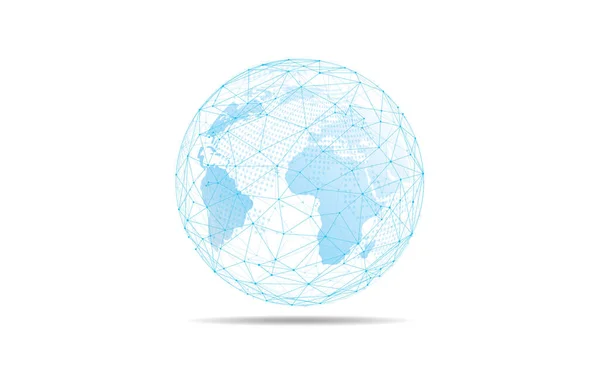 Σύνδεση Παγκόσμιου Δικτύου World Map Point Line Conposition Concept Της — Διανυσματικό Αρχείο