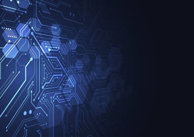 Abstract digital background with technology circuit board texture. Electronic motherboard illustration. Communication and engineering concept. Vector illustration