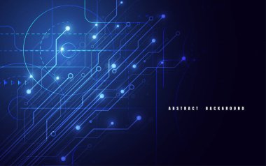 Abstract background with technology circuit board texture. Electronic motherboard illustration. Communication and engineering concept. Vector illustration