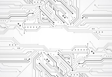 Abstract background with technology circuit board texture. Electronic motherboard illustration. Communication and engineering concept. Vector illustration