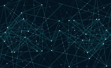 Connect lines and dots. Internet connection. Abstract sense of science and graphic design. Banner template for technology background. Vector illustration