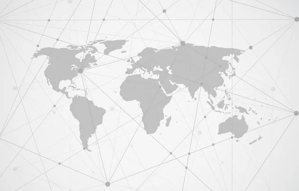 Globale Netzwerkverbindung Weltkarte Punkt Und Linienzusammensetzung Konzept Des Globalen Geschäfts — Stockvektor
