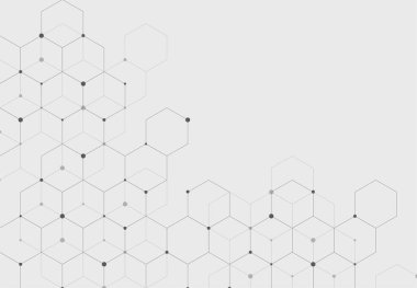 Abstract hexagonal molecular structures in technology background and science style. Medical design. Vector illustration