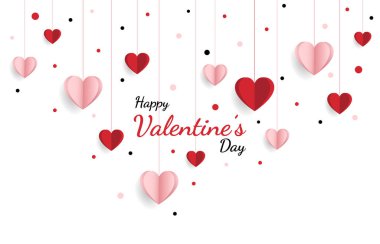 Happy valentine day. with creative love composition of the hearts. Vector illustration