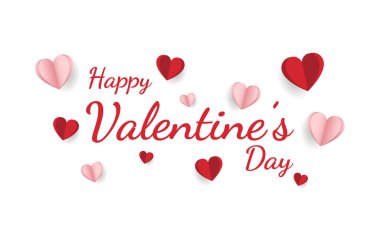 Happy valentine day. with creative love composition of the hearts. Vector illustration