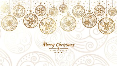 Merry Christmas background with Snowflake icons banner for cover, poster, card. Vector illustration