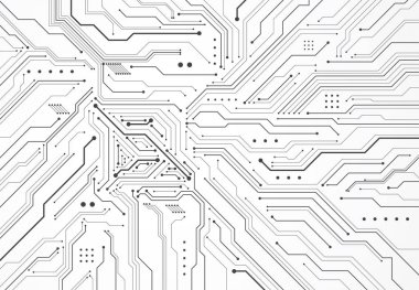 Abstract background with technology circuit board texture. Electronic motherboard illustration. Communication and engineering concept. Vector illustration