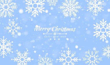 Merry Christmas and Happy New Year background with Christmas tree made of snowflakes. Vector illustration