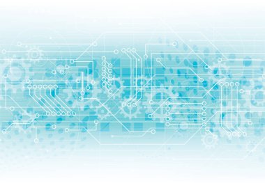 Abstract background with technology circuit board texture. Electronic motherboard illustration. Communication and engineering concept. Vector illustration
