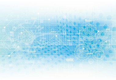 Abstract background with technology circuit board texture. Electronic motherboard illustration. Communication and engineering concept. Vector illustration