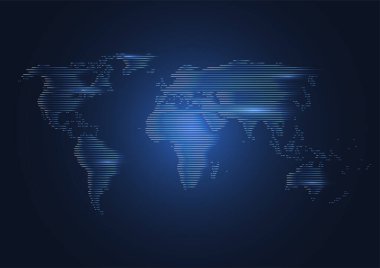Global network digital connection. World map point and line composition concept of global business. Vector Illustration