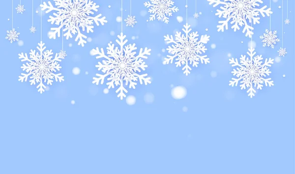 Merry Christmas Happy New Year Background Christmas Tree Made Snowflakes —  Vetores de Stock