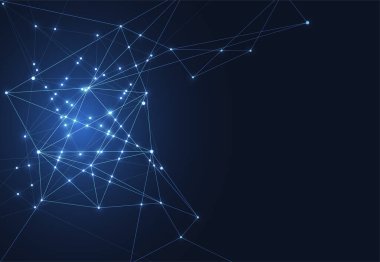 İnternet bağlantısı, soyut bilim ve teknoloji grafik tasarımı hissi.