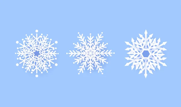 Snowflake Winter Set Icon Design Blue Background Vector Illustration — Vettoriale Stock