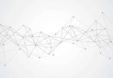 Abstract connecting dots and lines with geometric background. Modern technology connection science, Polygonal structure background. Vector illustration