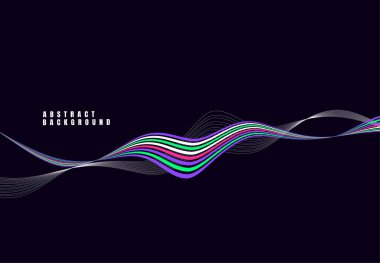 Abstract dynamic waves background with colorful line design for cover, web, poster, business card. Vector illustration