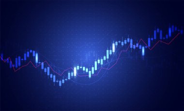 Business candle stick graph chart of stock market investment trading on white background design. Bullish point, Trend of graph. Vector illustration