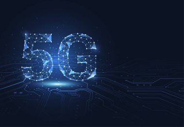 5G global network connection. Polygon connect dot and line shaped of network business. Vector Illustration