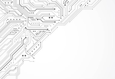Abstract background with technology circuit board texture. Electronic motherboard illustration. Communication and engineering concept. Vector illustration