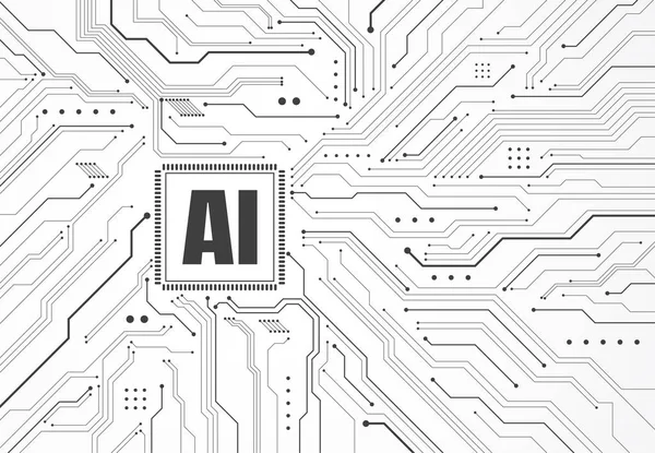 Artificial Intelligence Chipset Circuit Board Futuristic Concept Technology Artwork Web — Stockvector