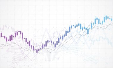 Business candle stick graph chart of stock market investment trading on white background design. Bullish point, Trend of graph. Vector illustration
