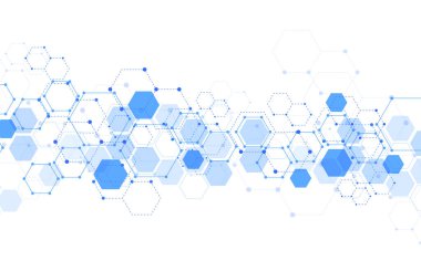 Molecular structure abstract tech background. Medical design. Vector illustration