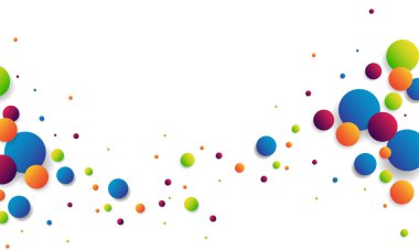 Abstract colorful striped balls connection isolated on white background for banner, cover, brochure. Vector illustration