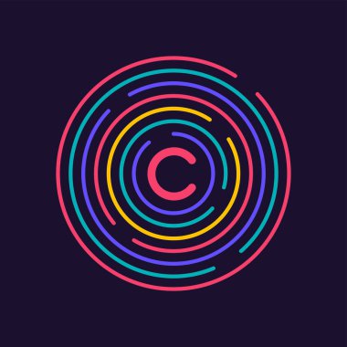 Creative connection icon logo design. Circular network data. Geometric structure dot and line connection. Vector illustration