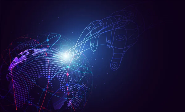 Wereldwijde Netwerkverbinding Wereldkaart Punt Lijn Samenstelling Concept Van Wereldwijde Business — Stockvector