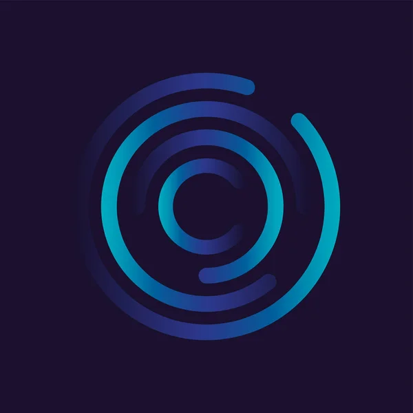 Creative Connection Icon Logo Design Circular Network Data Geometric Structure — Stok Vektör