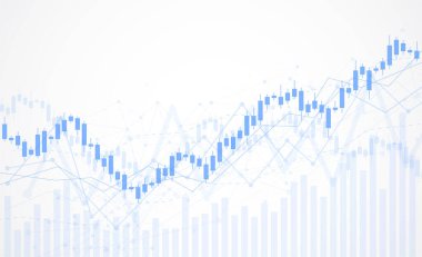 Business candle stick graph chart of stock market investment trading on white background design. Bullish point, Trend of graph. Vector illustration