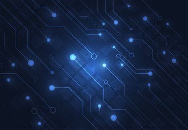 Abstract background with technology circuit board texture. Electronic motherboard illustration. Communication and engineering concept. Vector illustration