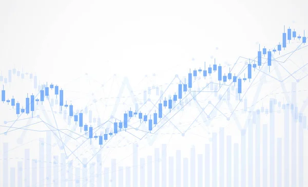 Business Candle Stick Graph Chart Stock Market Investment Trading White — Vetor de Stock