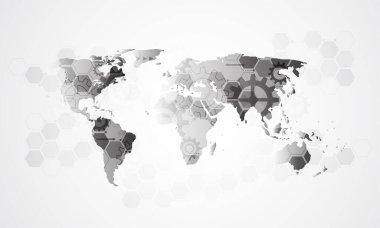 Global network business connection. World map point and line composition concept of global business. Vector Illustration