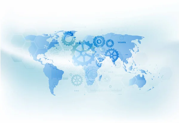 Global Network Business Connection World Map Point Line Composition Concept — Vetor de Stock