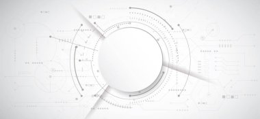Teknoloji nokta ve çizgi devre kartı desenli soyut 3D tasarım arka planı. Modern mühendislik, fütüristik, bilim iletişimi kavramı. Vektör illüstrasyonu
