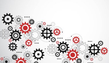 Gears wheels over white background. teamwork creative concept. colorful design. Vector illustration