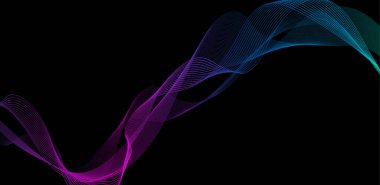 Bright wave vector background for business presentation, Brochure or flyer design. Bright smoke on dark background. Vector illustration