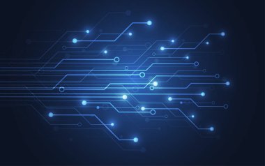 Abstract background with technology circuit board texture. Electronic motherboard illustration. Communication and engineering concept. Vector illustration