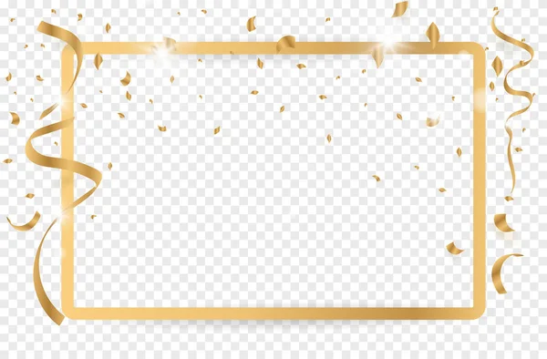 Gold Confetti Celebration Background Vector Illustration — Vector de stock